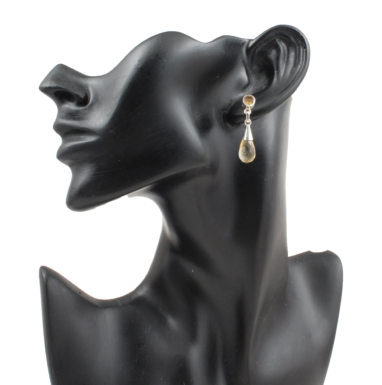 Natural Citrine Dangle Earrings in 925 Sterling Silver Handmade Drop Loose Gemstone Earrings
