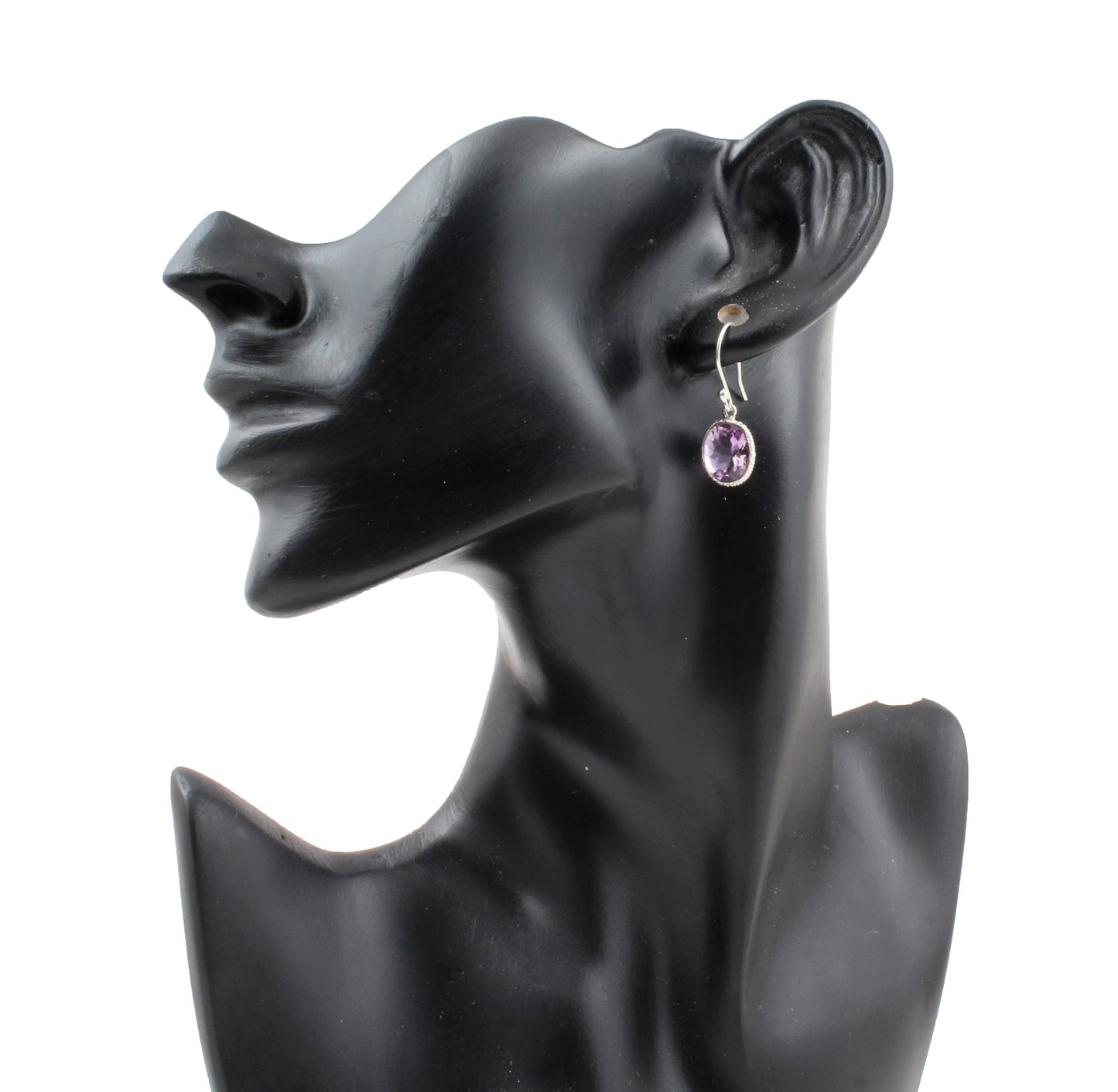 Amethyst 925 Sterling Silver Designer Bezel Set Earrings Handmade Dangle Faceted Gemstone Earrings