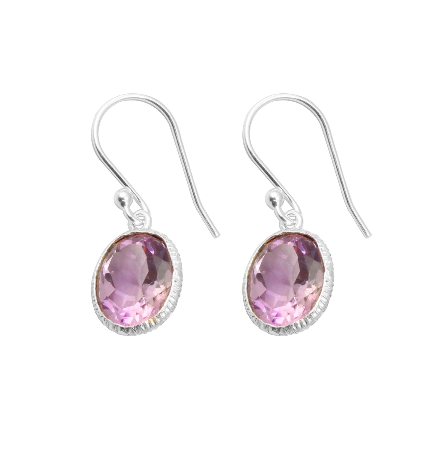 Amethyst 925 Sterling Silver Designer Bezel Set Earrings Handmade Dangle Faceted Gemstone Earrings