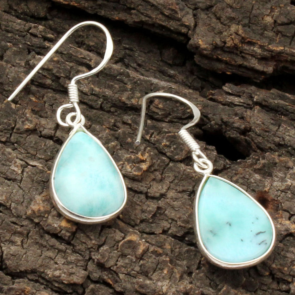 Dominican Larimar Earrings 925 Sterling Silver Earrings Dangle & Drop Earring for Women