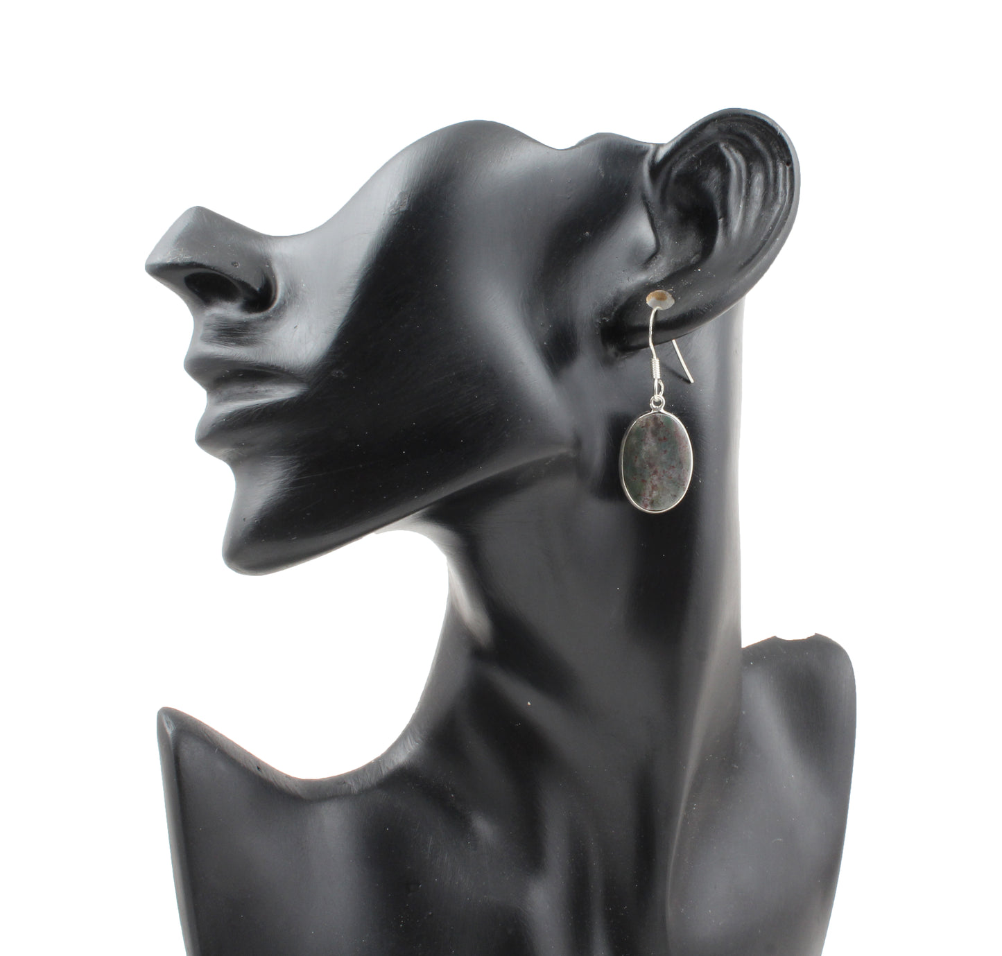 Bloodstone March Birthstone Earrings 925 Solid Silver Dangle Gemstone Jewelry