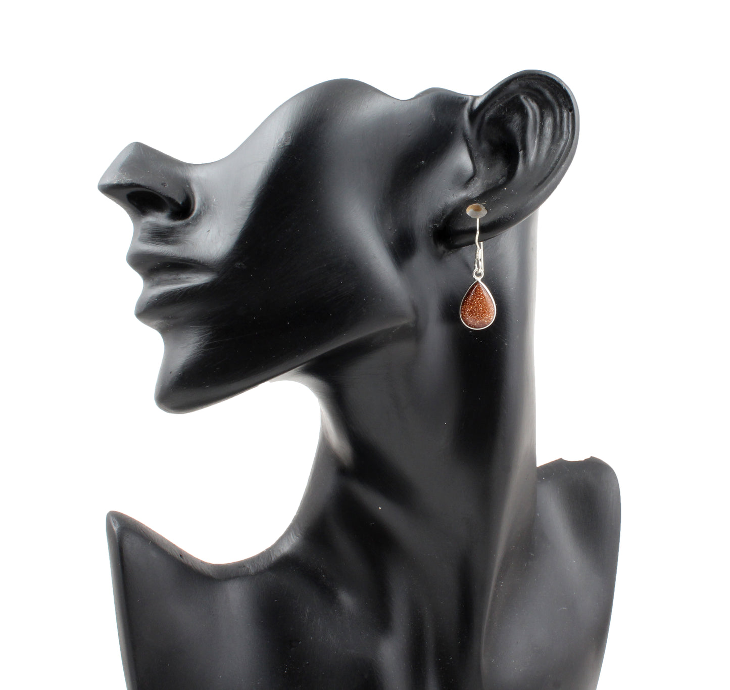 Sandstone 925 Sterling Silver Earrings Golden Sunstone Earrings Pear Shape Bezel Earring