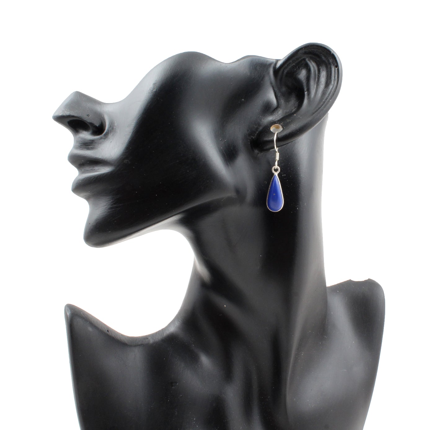 Long Dangle Lapis Lazuli Gemstone Earrings in 925 Sterling Silver Bezel Set Natural Stone Jewelry