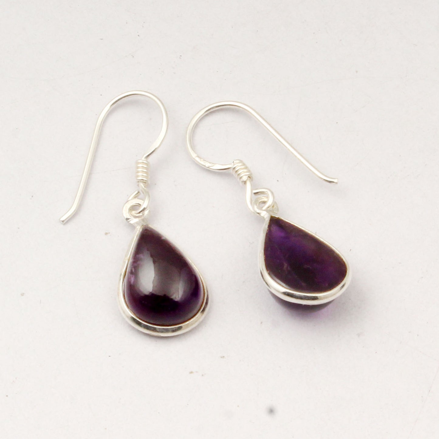 Natural Amethyst Dangle Earrings 925 Sterling Silver February Birthstone Jewelry
