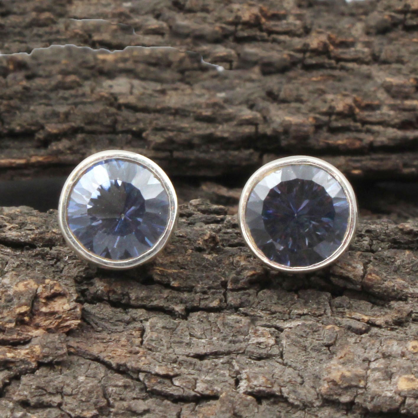 Mystic Topaz Stud Earrings Handmade 925 Sterling Silver Jewelry