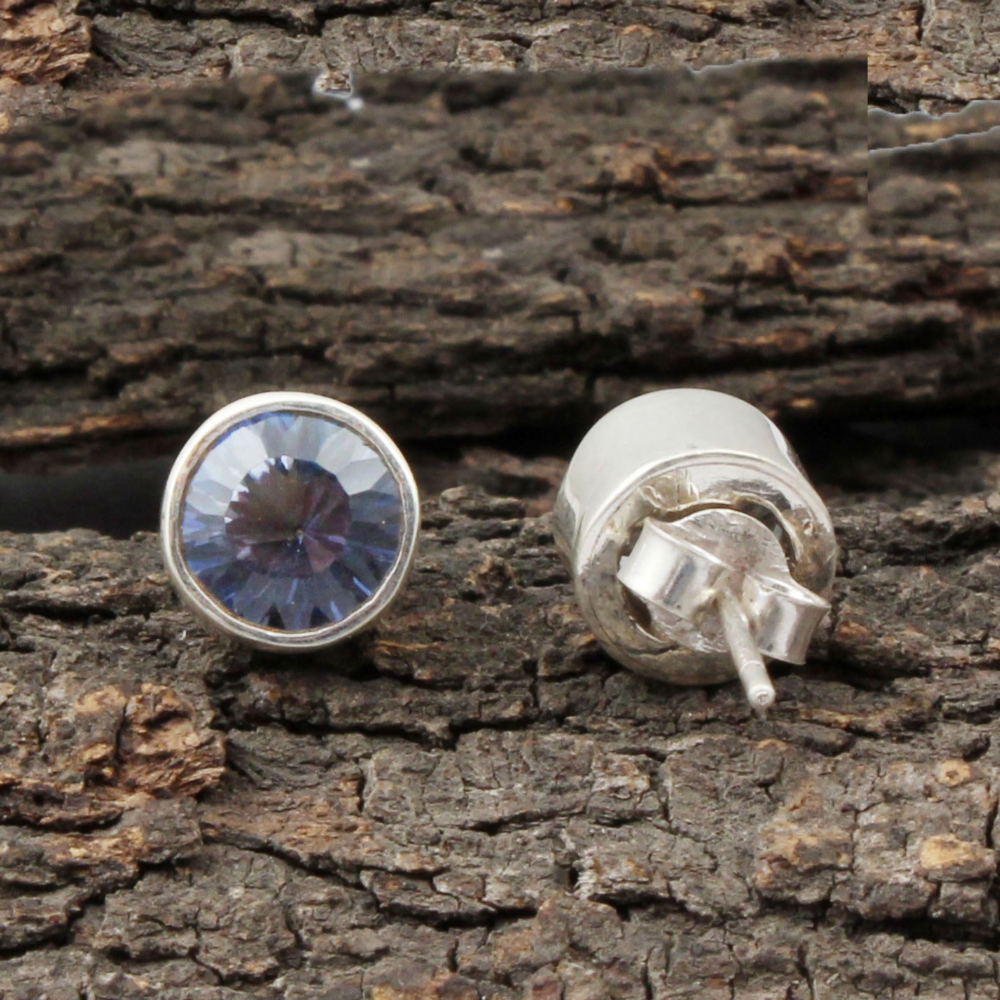 Mystic Topaz Stud Earrings Handmade 925 Sterling Silver Jewelry
