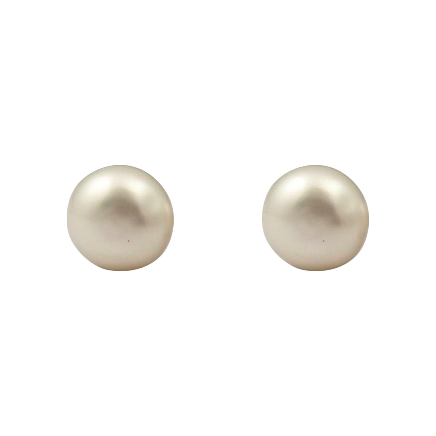 White Pearl Stud Earrings with 925 Sterling Silver Freshwater Pearl Earring Studs for Women