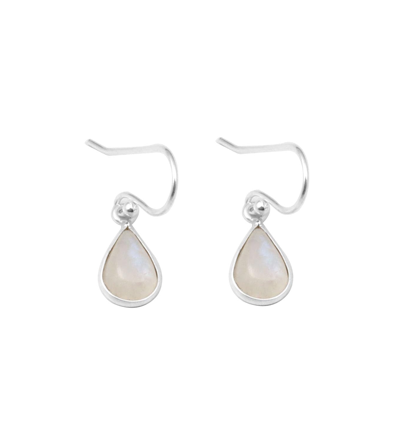 Rainbow Moonstone Pear Shape Earrings with 925 Sterling Silver French Ear Wire Elegant Handmade Women Jewelry