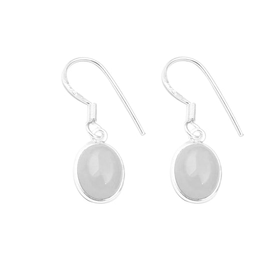 Chalcedony Earrings 925 Sterling Silver Natural Gemstone Earrings Bohemian Silver Lightweight Jewelry