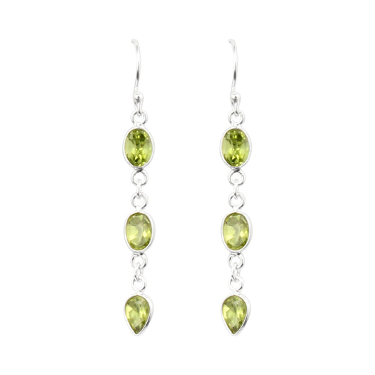 Natural Peridot Earring 925 Sterling Silver Handmade Jewelry August Birthstone Dangle Drop Earrings Gift For Her