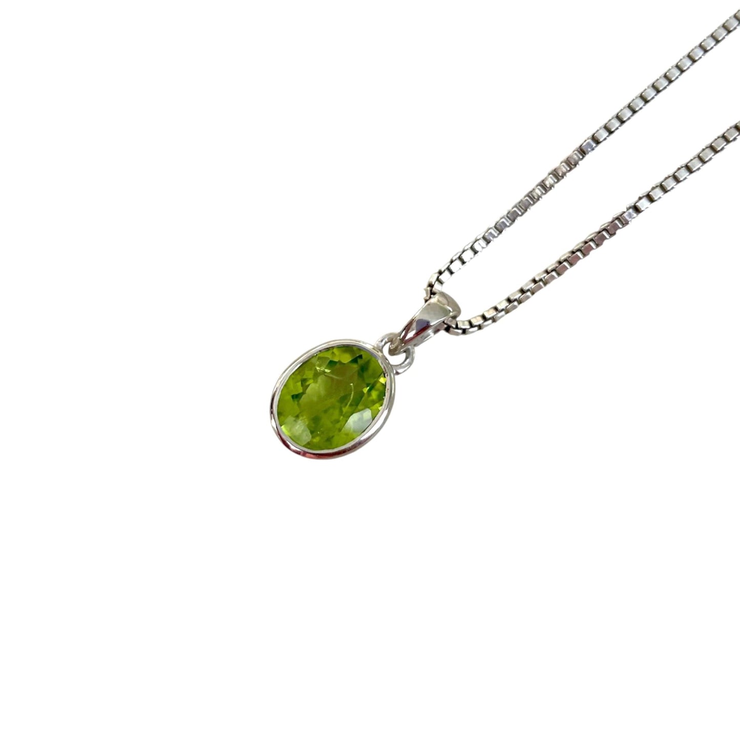 Minimalist Peridot 925 Sterling Silver Pendant Healing Gemstone Peridot Jewelry August Birthstone Jewelry Gifts for her