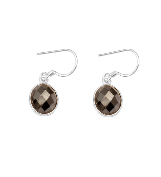Hematite Earring 925 Sterling Silver Jewelry Oval Shape Checker Cut Natural Gemstone Dangle Earrings