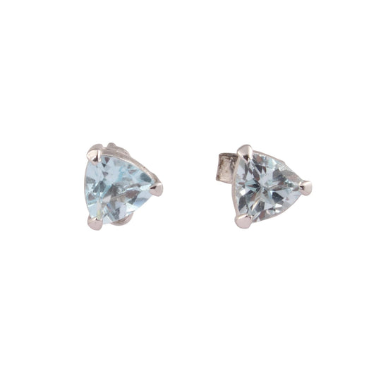 Blue Topaz Stud Earrings Prong Setting 925 Sterling Silver December Birthstone Jewelry Tiny Handmade Earrings