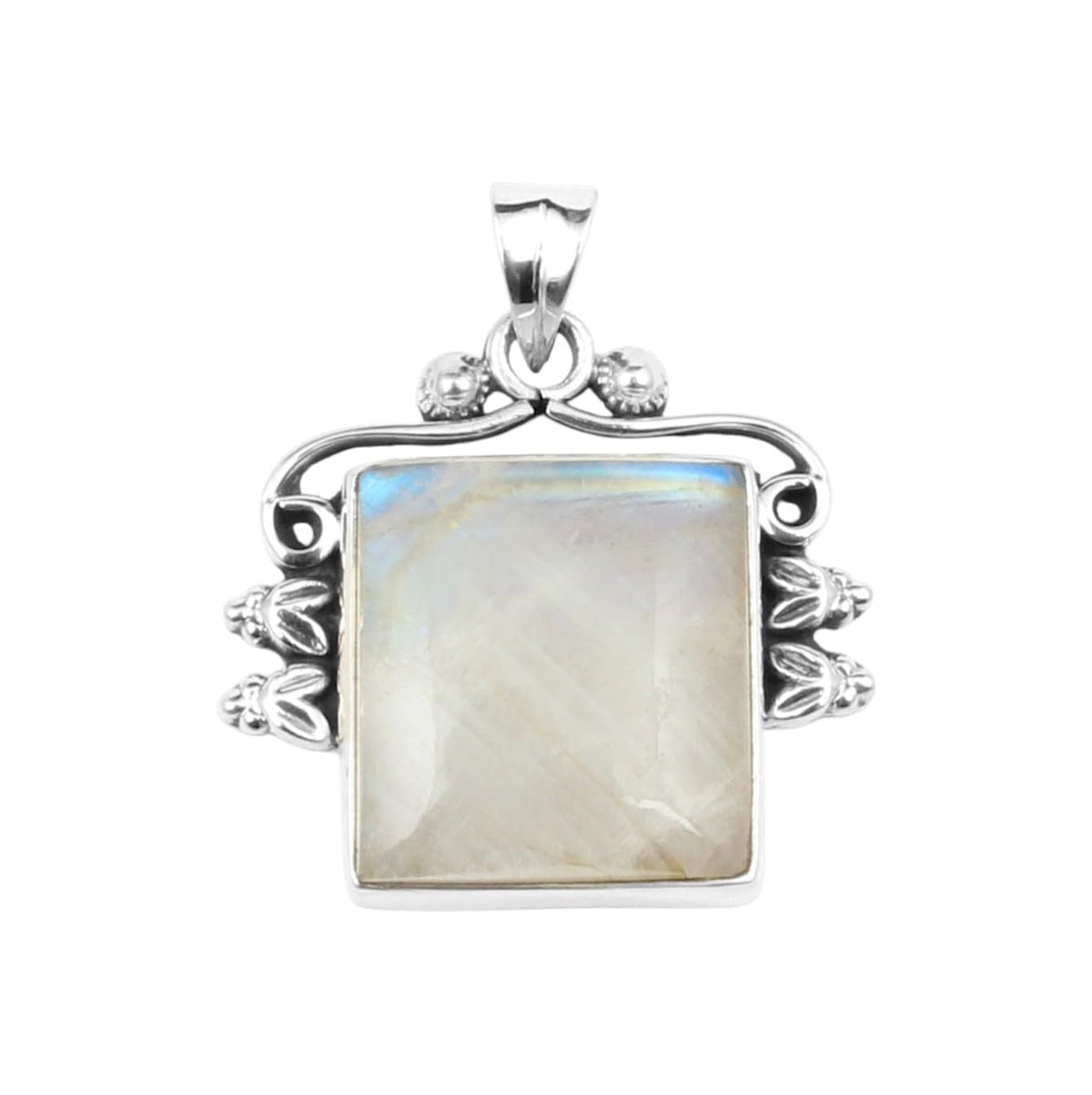 Designer Rainbow Moonstone Pendant 925 Sterling Silver Handmade Natural Gemstone Jewelry Gift For Women and Girls