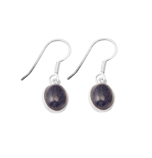 Natural Sodalite Gemstone Earring Designer Bezel 925 Sterling Silver Blue Oval Dangle Handmade Jewelry Anniversary & Birthday Gift