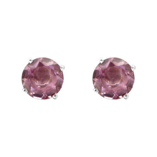 Amethyst Stud Post Earrings in 925 Sterling Silver Handmade Faceted Gemstone Studs Jewelry Prong Setting Earring
