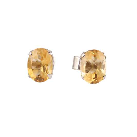 Tiny Citrine Stud Earring 925 Sterling Silver November Birthstone Jewelry Prong Setting Handmade Jewelry