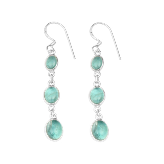 Natural Apatite Earring 925 Sterling Silver Gemstone Jewelry Handmade Solitaire Drop Dangle Earrings Gift For Her
