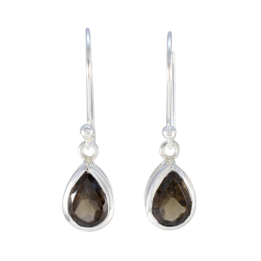 Smoky Quartz Dangle Earrings Handmade 925 Sterling Silver Lightweight Earrings Jewelry