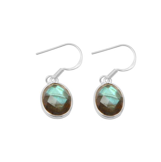 Checker Cut Labradorite Earrings 925 Silver Dangle & Drop Earring Labradorite Jewelry Earring For Women, Boho Jewelry Gift For Her