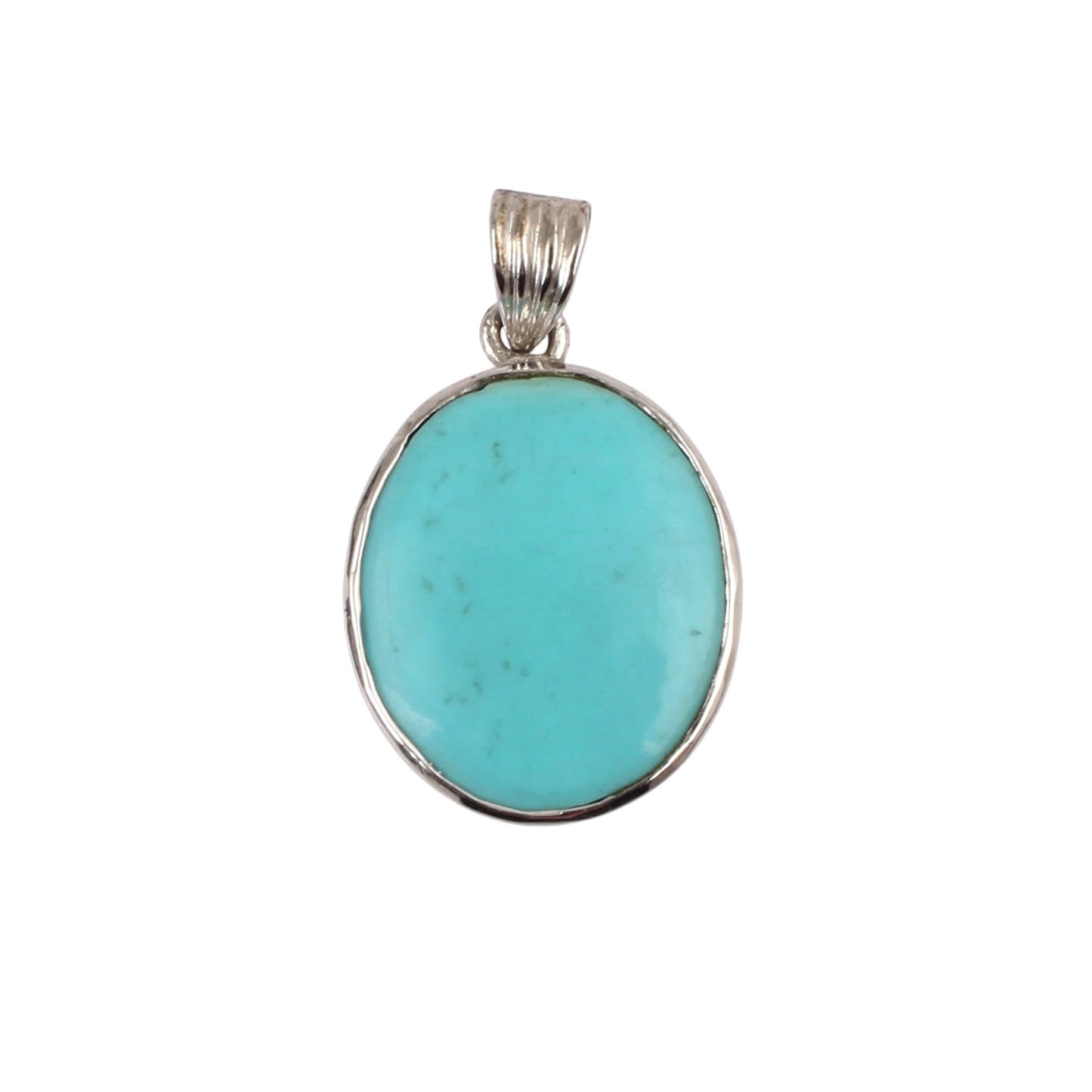 Natural Turquoise Pendant Handmade Bezel Setting 925 Sterling Silver December Birthstone Pendant