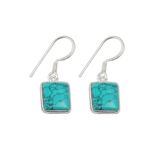 Turquoise Earrings 925 Sterling Silver Earrings Handmade December Birthstone Gemstone Silver Jewelry Gift For Her
