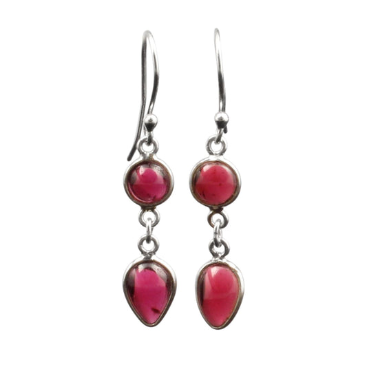 Red Garnet Earrings 925 Sterling Silver Handmade Dangle Natural Gemstone Earrings Jewelry Gift For Her