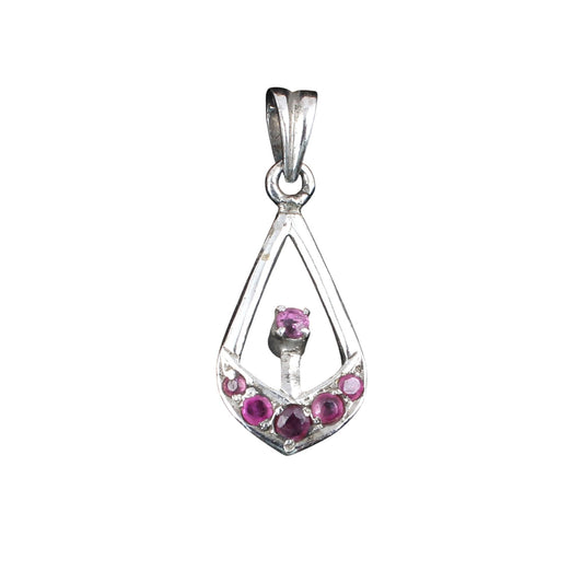 Natural Ruby Pendant 925 Sterling Silver July Birthstone Vintage Ruby Jewelry Handmade Gift For Her