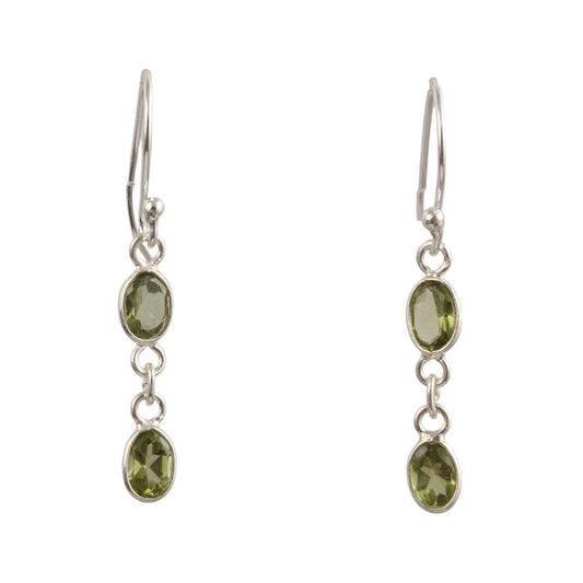 Green Peridot Earring 925 Sterling Silver Handmade Faceted Gemstone Lightweight Dangle Earrings