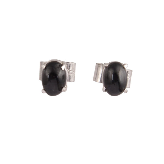 Black Star Earrings Handmade 925 Sterling Silver Prong Setting Tiny Stud Earrings Designer Jewelry