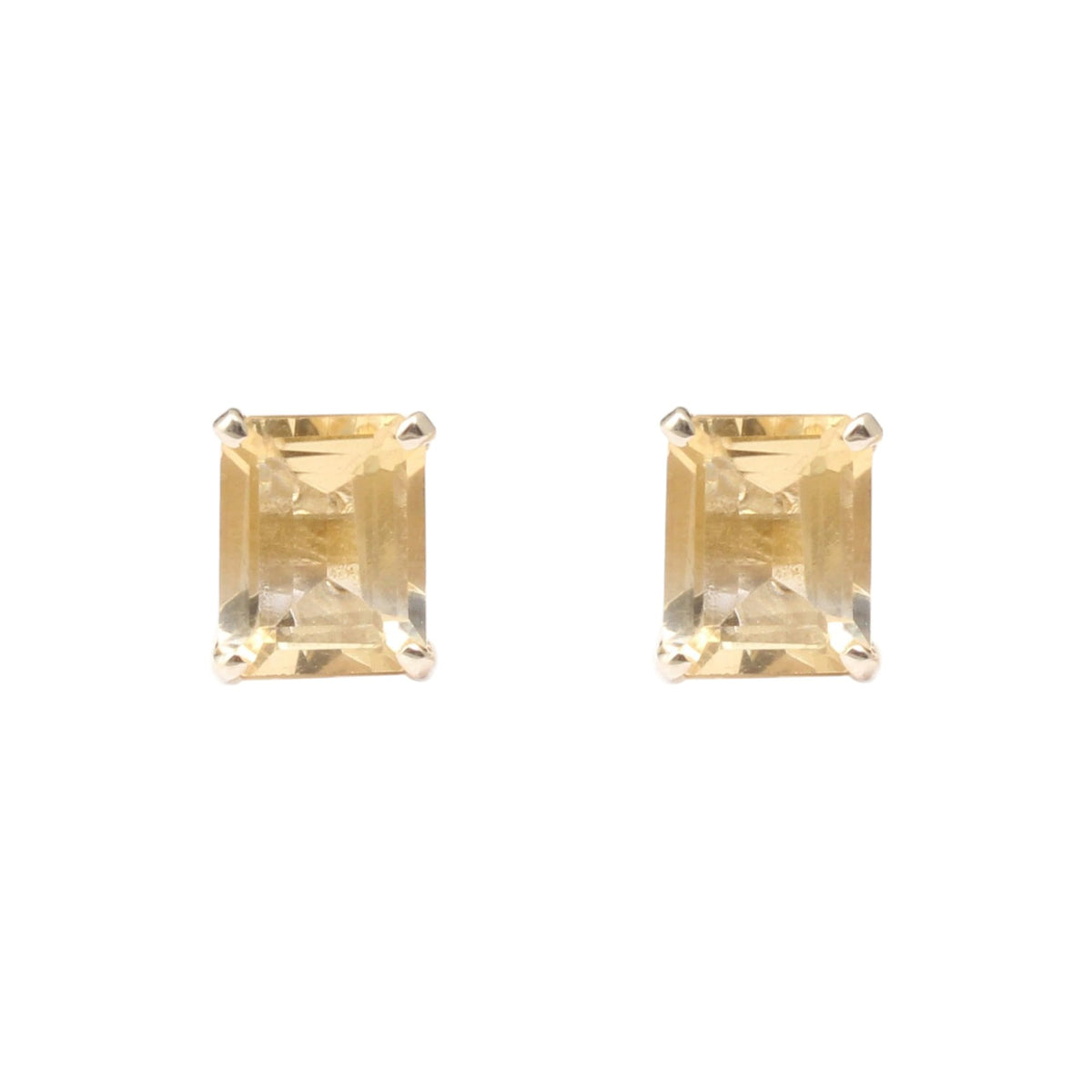 Citrine Stud Earrings Gold Citrine Prong Studs For Her Yellow Birthstone 925 Sterling Silver Jewelry Handmade Studs