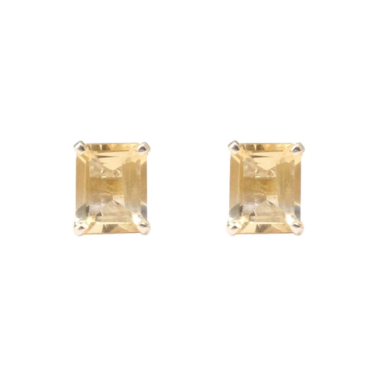 Citrine Stud Earrings Gold Citrine Prong Studs For Her Yellow Birthstone 925 Sterling Silver Jewelry Handmade Studs