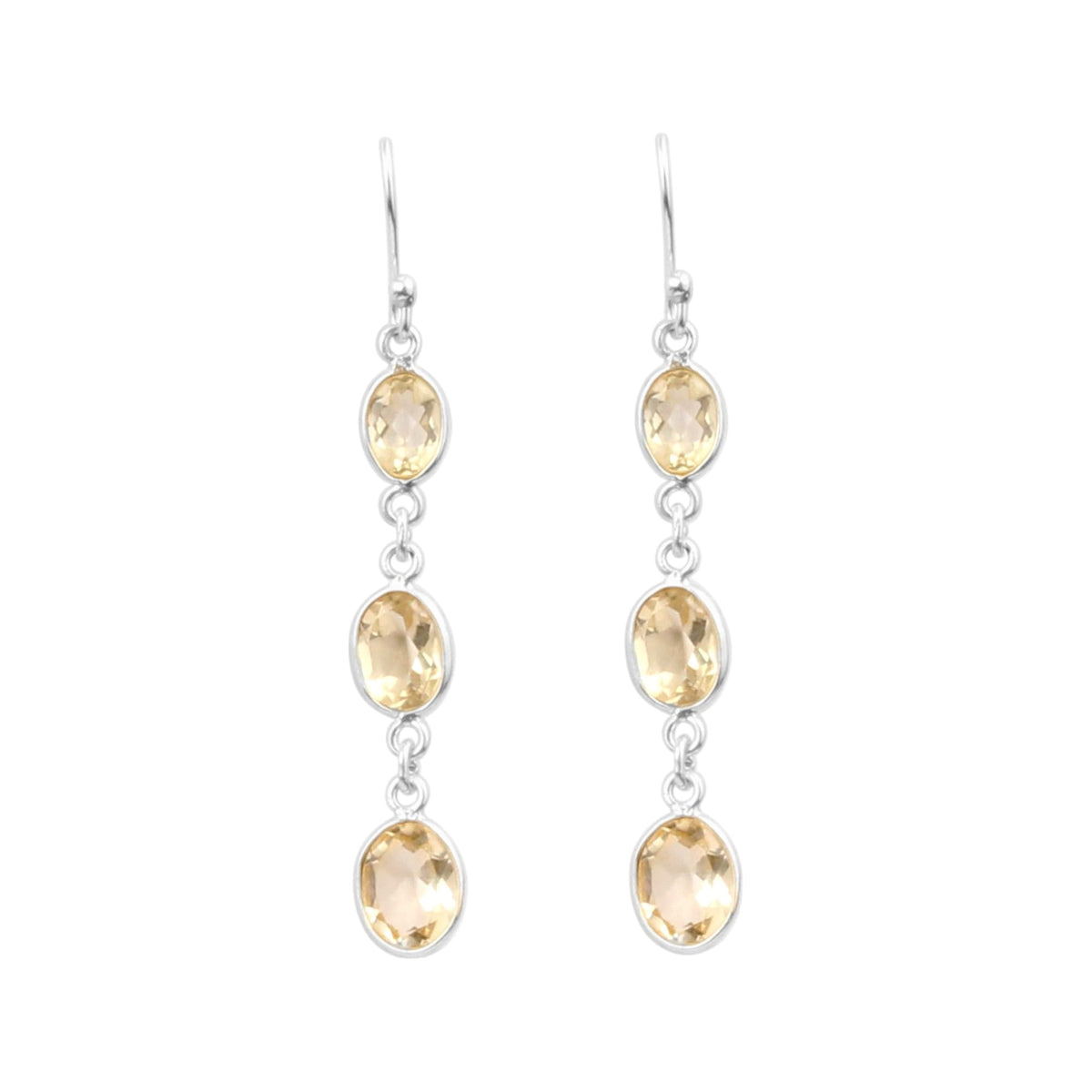 Yellow Citrine Earrings 925 Sterling Silver Handmade Dangle Natural Gemstone Earrings Jewelry Gift For Her
