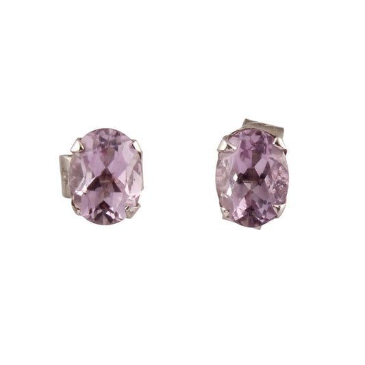 Tiny Amethyst Stud Earrings Handmade 925 Sterling Silver Prong Setting Designer Earring Jewelry