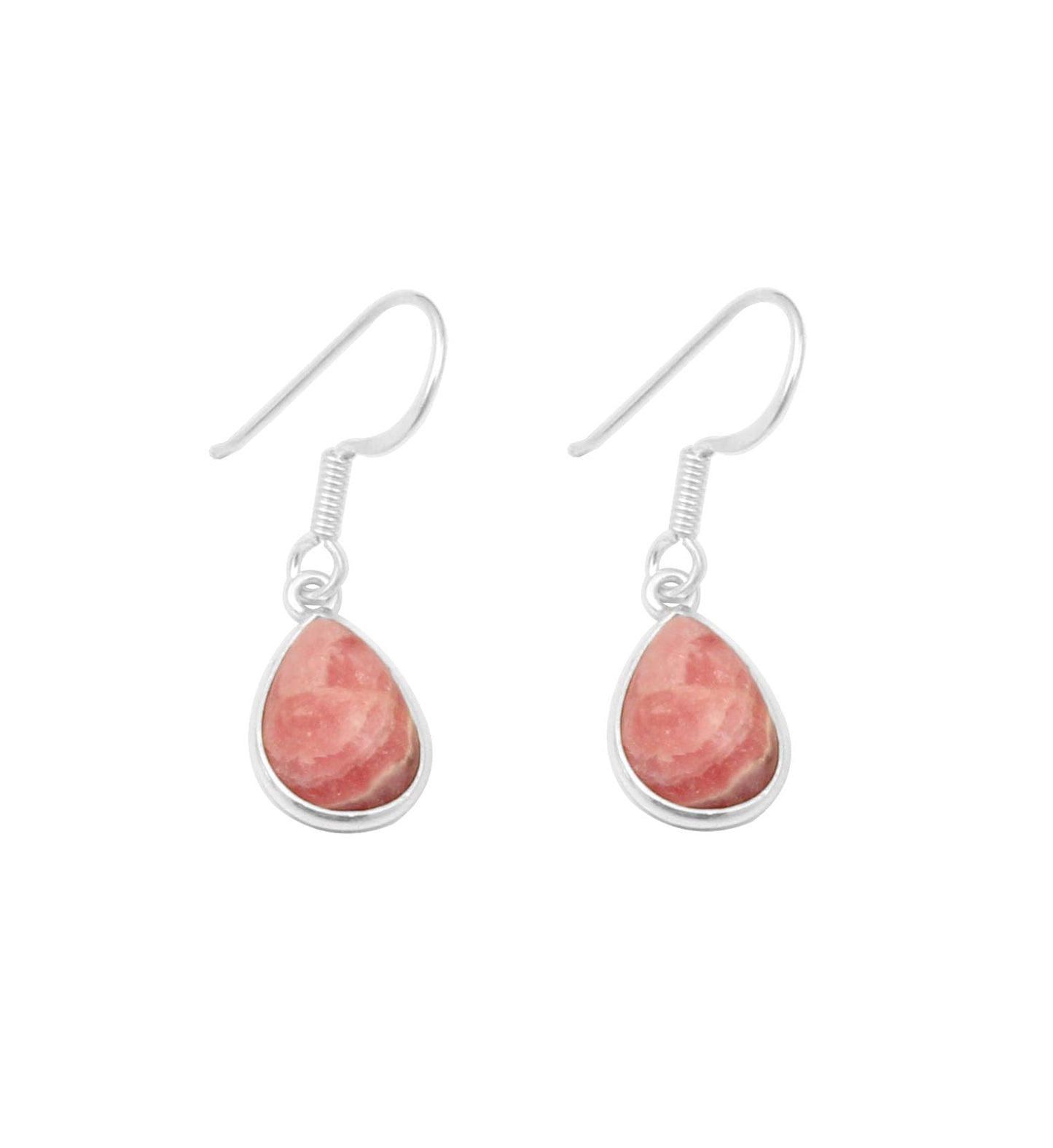 Rhodochrosite Earrings 925 Sterling Silver Boho Earring Pear Shape Gemstone Handmade Jewelry For Women