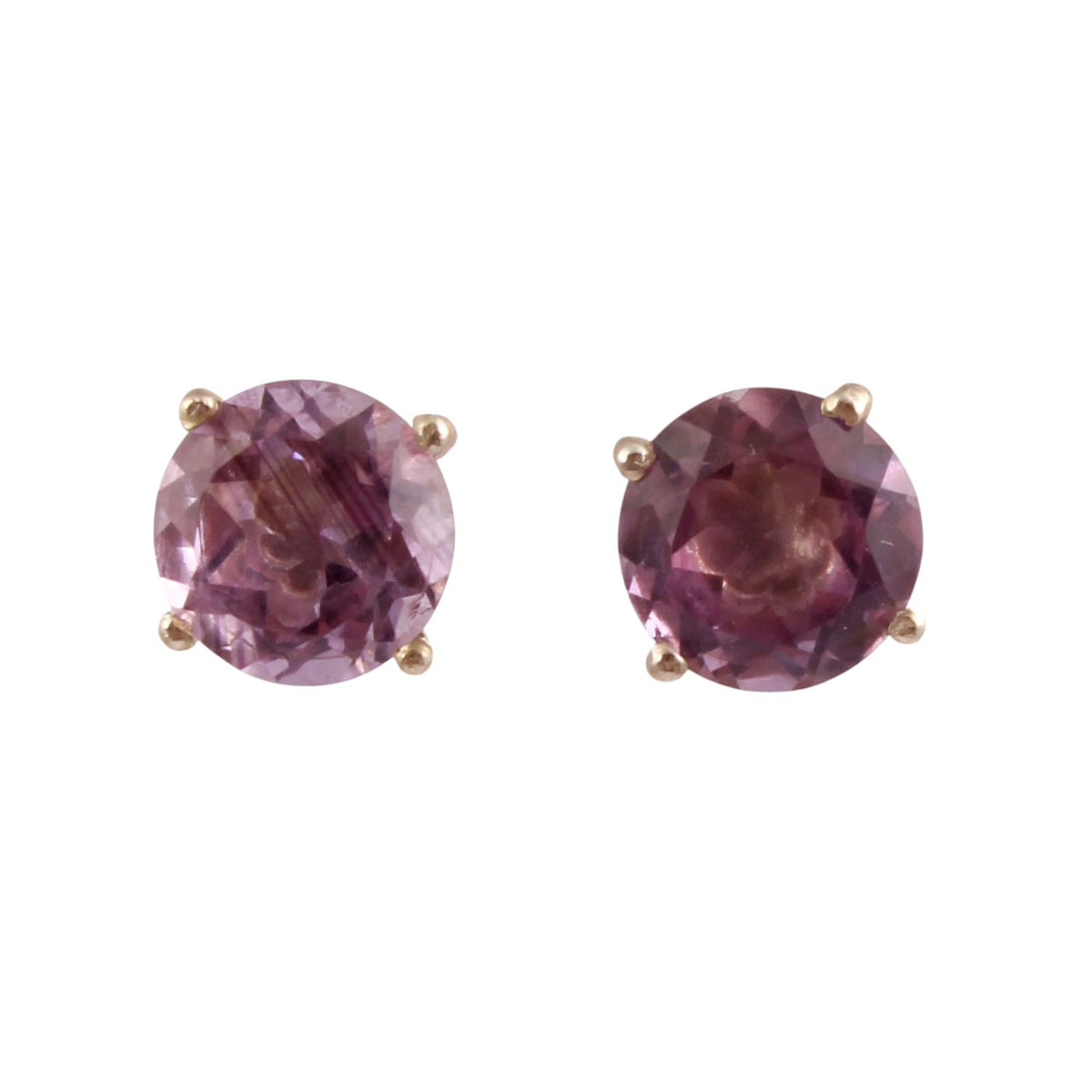 Minimalist Amethyst Stud Post Earrings 925 Sterling Silver Handmade Faceted Gemstone Studs Jewelry Prong Setting Earring