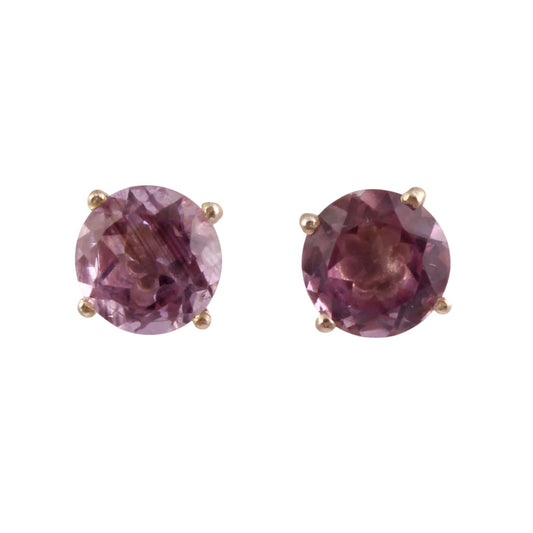 Minimalist Amethyst Stud Post Earrings 925 Sterling Silver Handmade Faceted Gemstone Studs Jewelry Prong Setting Earring