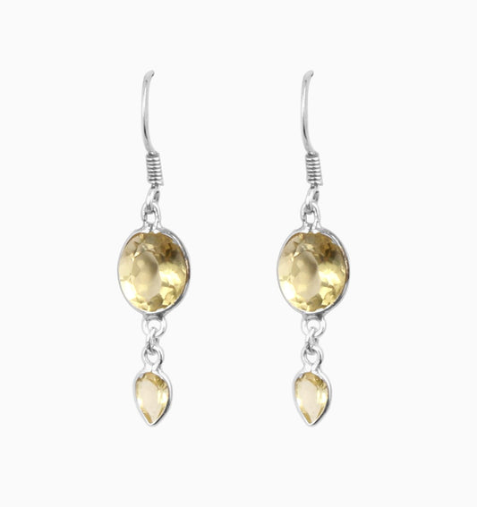 Lemon Topaz Earrings Solid 925 Sterling Silver Handmade Natural Faceted Gemstone Earrings Women Wedding Jewelry
