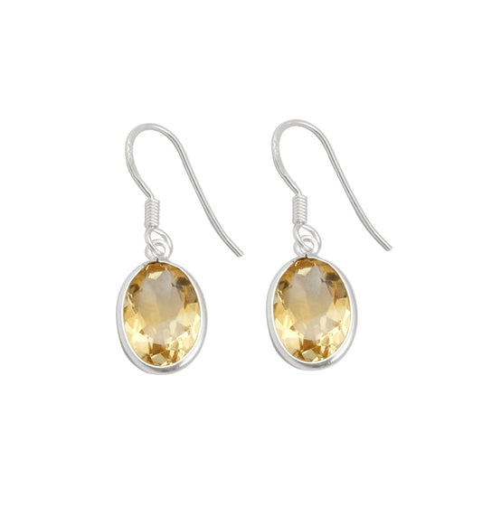 Citrine 925 Sterling Silver Earrings Handmade 925 Sterling Silver Dangle Faceted Gemstone Earrings