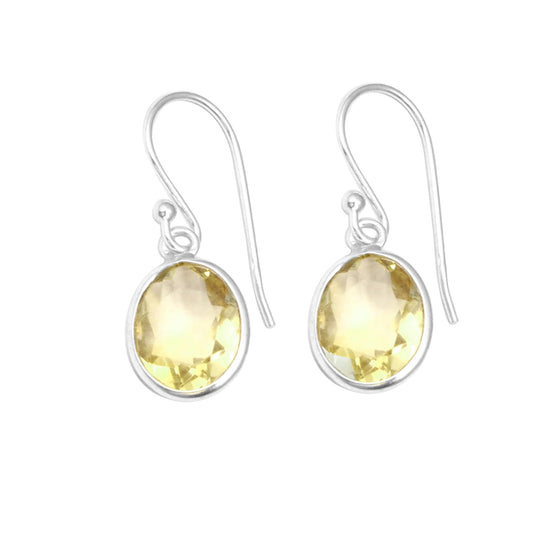 Yellow Citrine 925 Sterling Silver Earrings Handmade 925 Sterling Silver Dangle Faceted Gemstone Earrings