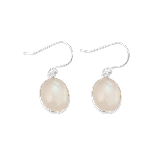 Moonstone Dangle Earrings in 925 Sterling Silver Handmade 925 Sterling Silver Lightweight Bezel Set Earring