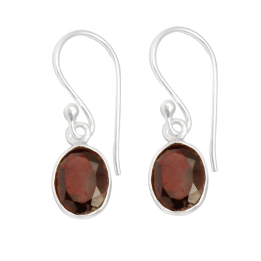 Red Garnet 925 Sterling Silver Earrings Natural Birthstone Dangle Jewelry Gift For Her Bezel Lightweight Earrings For Women