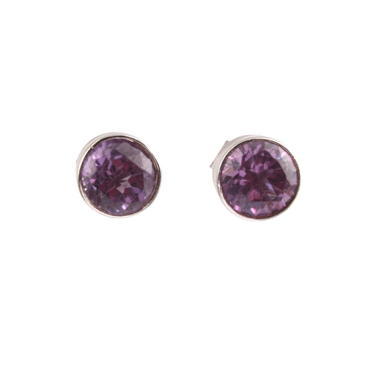 Alexandrite Stud Earrings June Birthstone Faceted Lightweight 925 Sterling Silver Earrings Jewelry