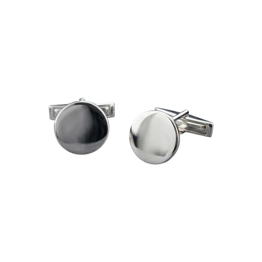 925 Sterling Silver Round Plain Cufflink Wedding Groomsmen Jewelry Valentines Day Gifts