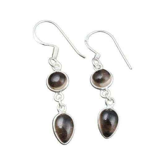 Smoky Quartz Earrings Elegant Gemstone Dangle Earrings 925 Sterling Silver Drop Gift Jewelry For Women
