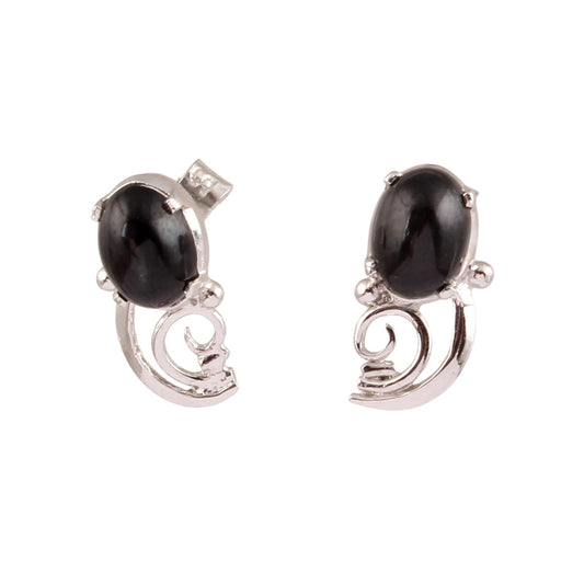 Black Star Charm Earrings Handmade 925 Sterling Silver Prong Setting Tiny Stud Earrings Designer Jewelry