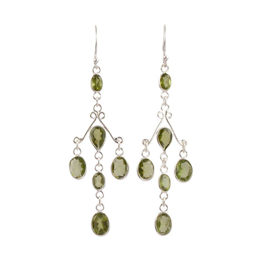 Natural Peridot Earring 925 Sterling Silver Handmade Bezel Set August Birthstone Earrings