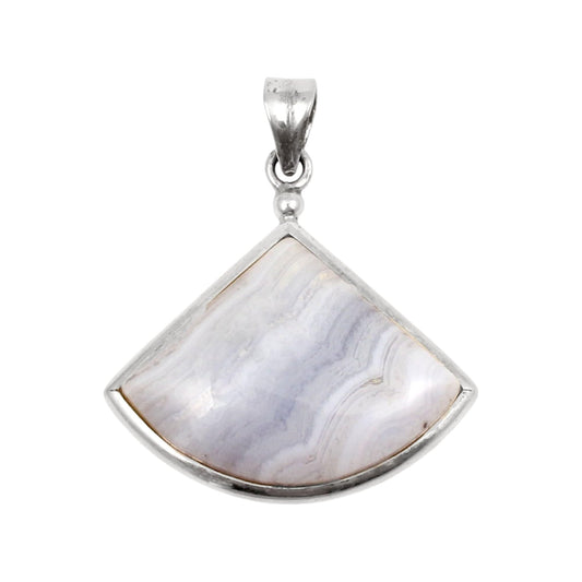 Blue Lace Agate Pendant Handmade 925 Sterling Silver Natural Gemstone Pendant Jewelry