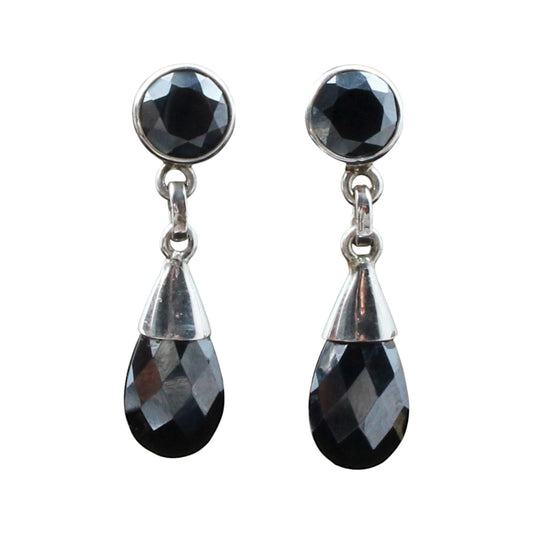 Hematite Earrings 925 Sterling Silver Jewelry Gift for Her Natural Iron Ore Gemstone Magnetic Stone Dainty Earring