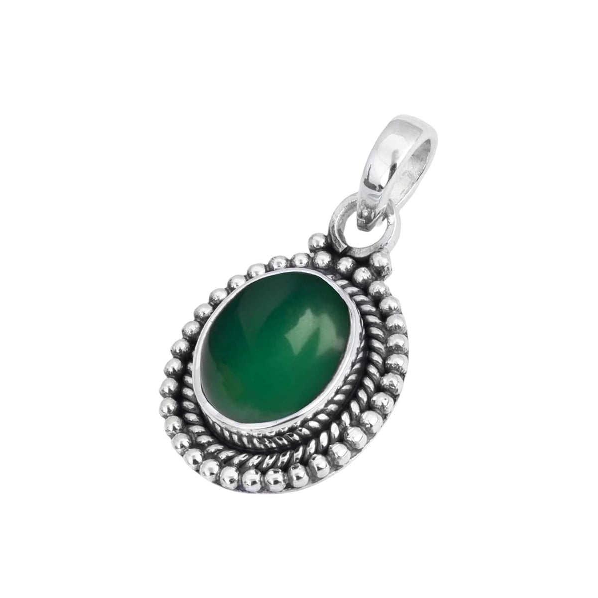 Green Onyx Pendant 925 Sterling Silver Handmade Oval Gemstone Pendant for Women Designer Healing Jewellery Christmas Gift for Her, Wife, Mum, Sister